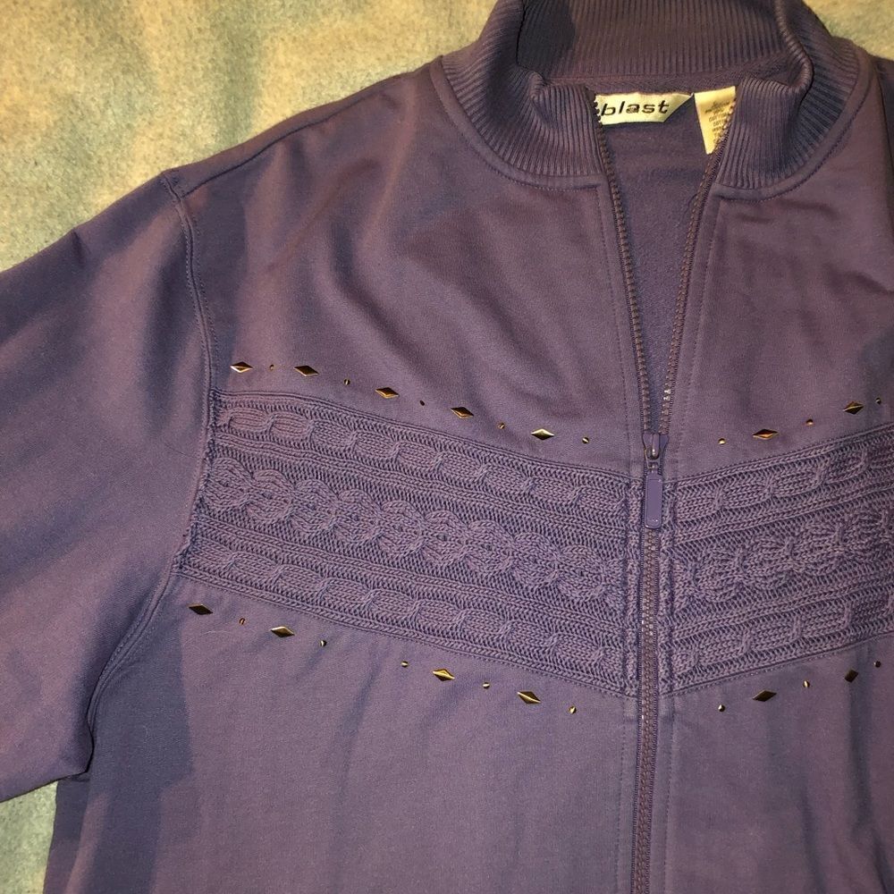 Purple Zip Up Sweater - Picture 4 of 4